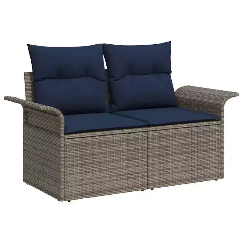 vidaXL Garden Sofa Set with Cushion 7 pcs Brown Poly rattan