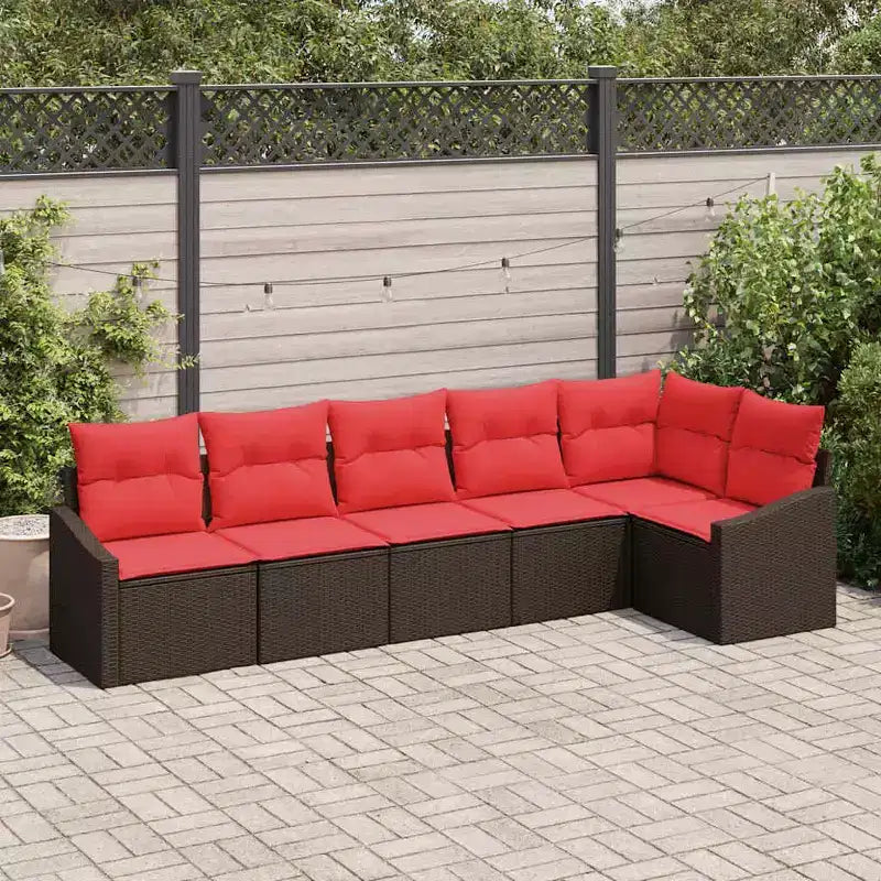 vidaXL Salon de jardin 6 pcs en résine tressée marron
