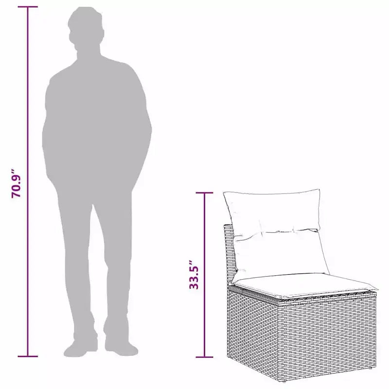 vidaXL Salon de jardin 6 pcs en résine tressée marron