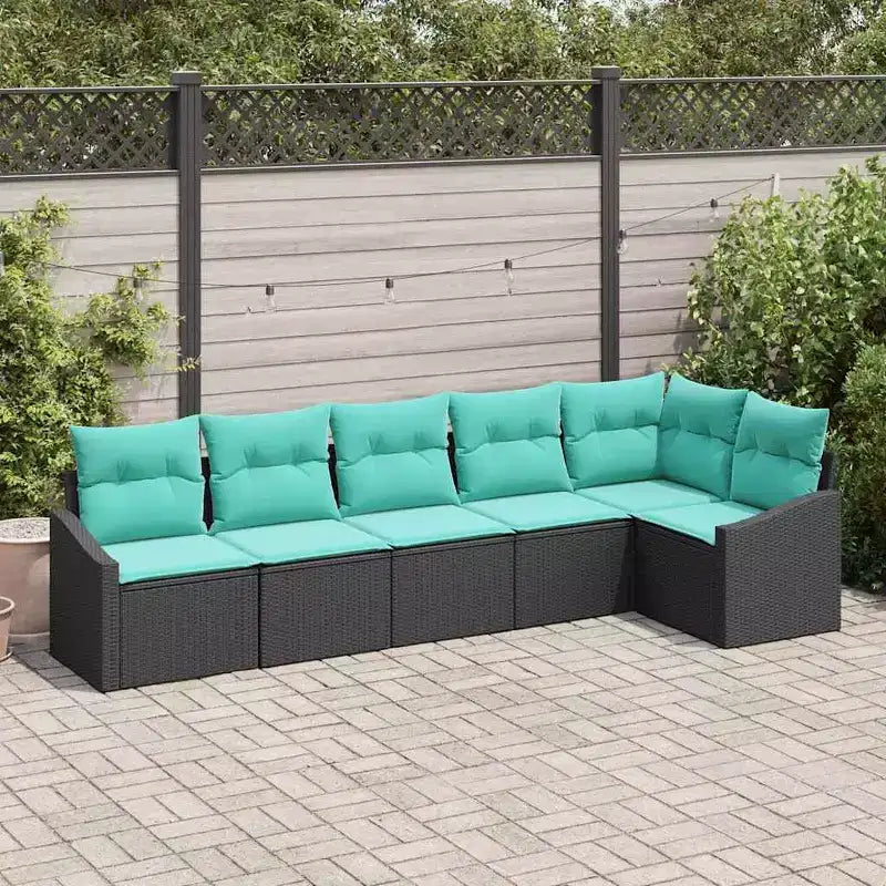 vidaXL Salon de jardin 6 pcs en résine tressée marron