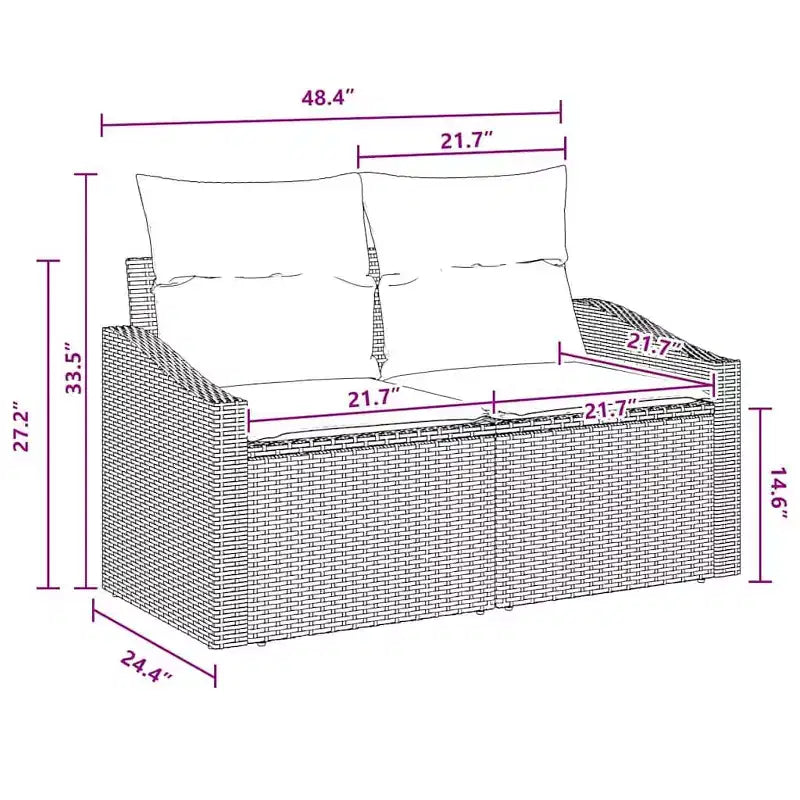 vidaXL Salon de jardin 6 pcs en résine tressée marron