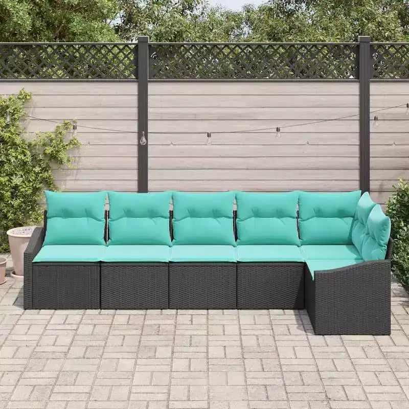 vidaXL Salon de jardin 6 pcs en résine tressée marron