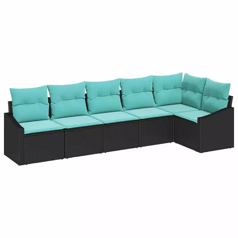 vidaXL Salon de jardin 6 pcs en résine tressée marron