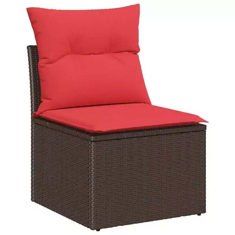 vidaXL Garden Sofa Set with Cushion 7 pcs Brown Poly rattan
