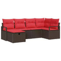 vidaXL Garden Sofa Set 6 pcs Brown and Red 232 x 122 x 85 cm