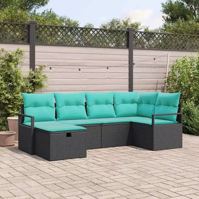 vidaXL Garden Sofa Set 6 pcs Brown and Red 232 x 122 x 85 cm