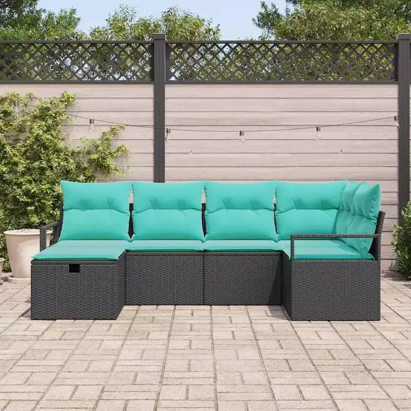 vidaXL Garden Sofa Set 6 pcs Brown and Red 232 x 122 x 85 cm