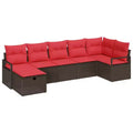 vidaXL Garden Sofa Set 7 pcs Brown and red 287 x 122 x 85 cm