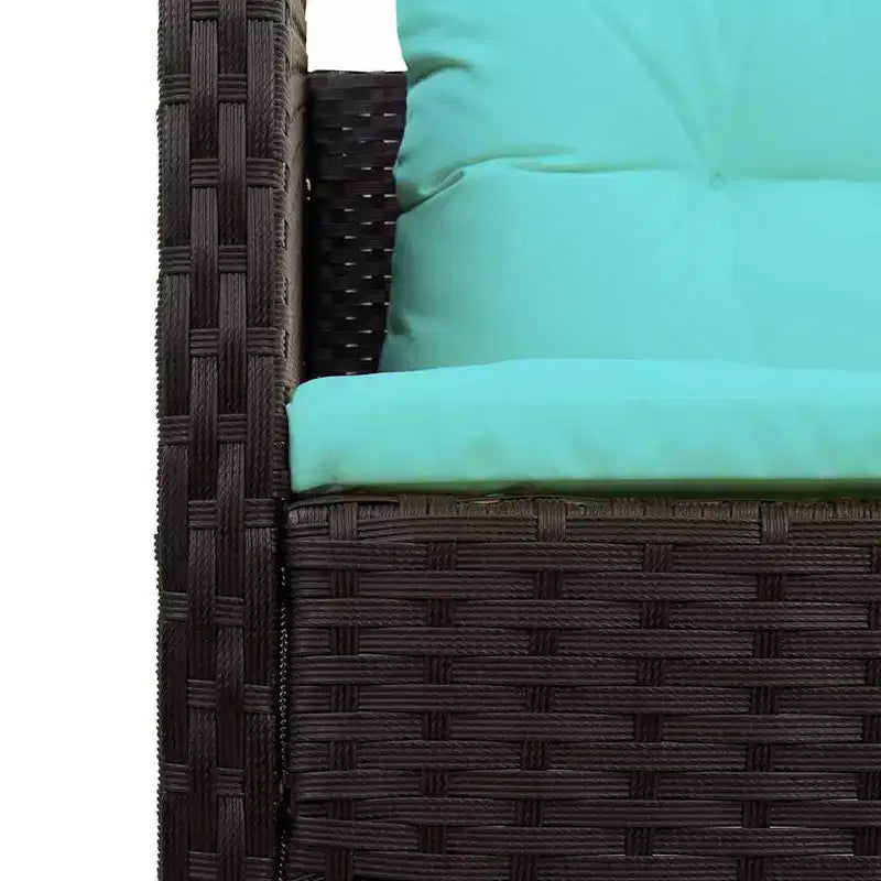vidaXL Garden Sofa Set 6 pcs Brown and red poly rattan