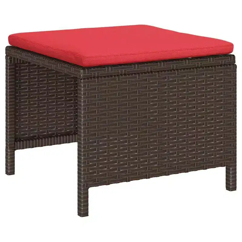 vidaXL Garden Sofa Set 6 pcs Brown and red poly rattan