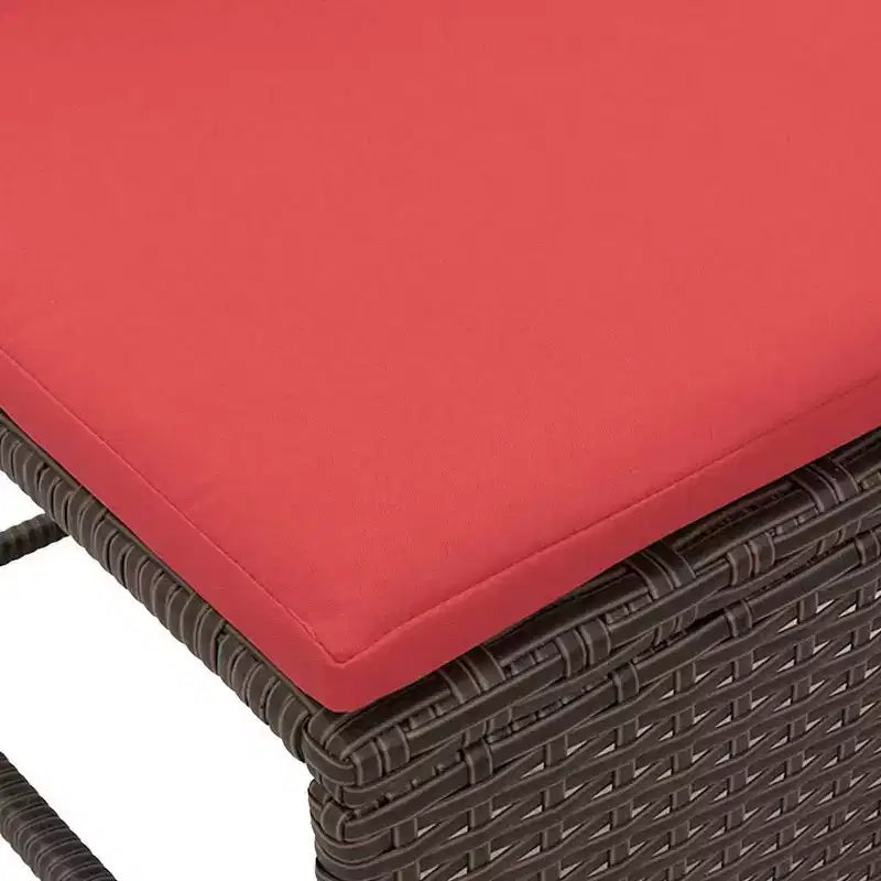 vidaXL Garden Sofa Set 6 pcs Brown and red poly rattan