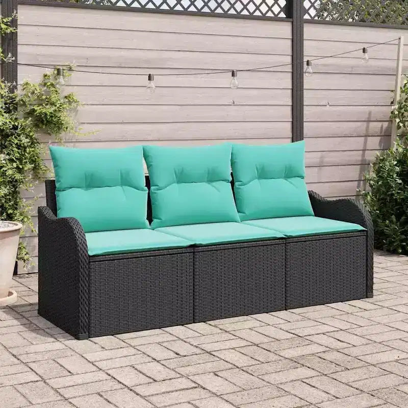vidaXL Garden Sofa Set with Cushion 3 pcs Brown Poly rattan
