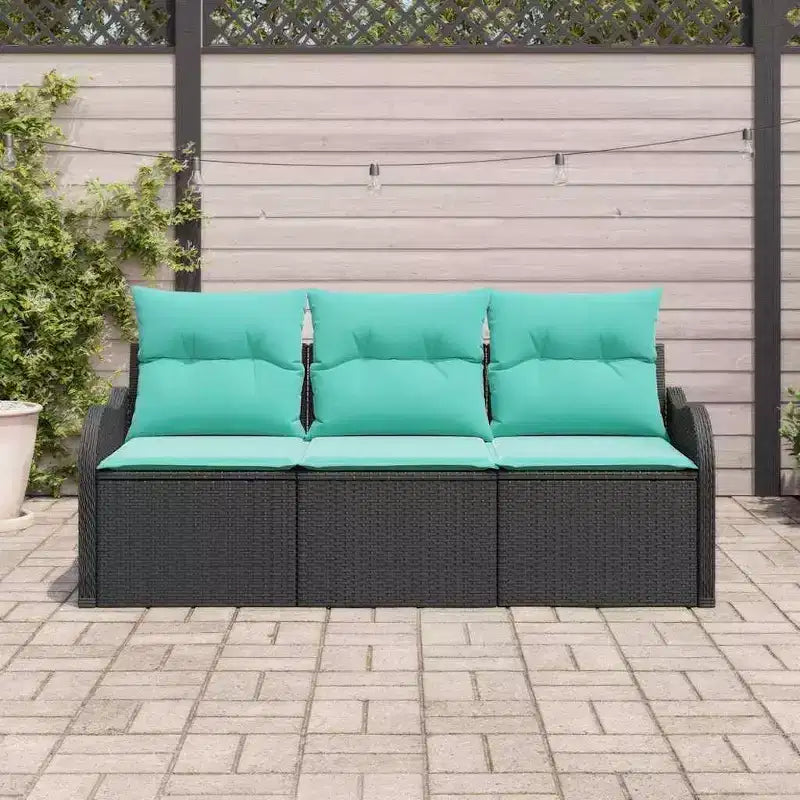 vidaXL Garden Sofa Set with Cushion 3 pcs Brown Poly rattan