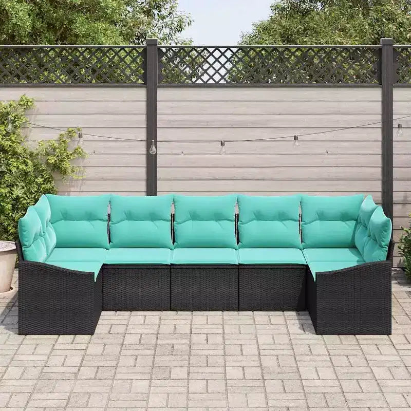 vidaXL Salon de jardin 7 pcs Marron Résine tressée