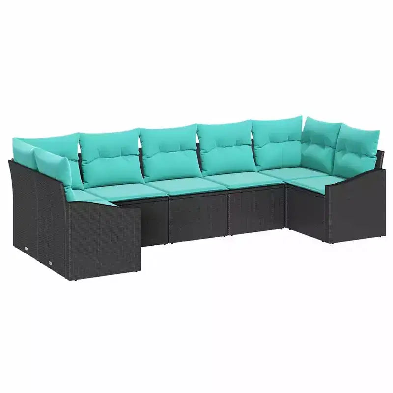 vidaXL Salon de jardin 7 pcs Marron Résine tressée