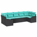 vidaXL Salon de jardin 7 pcs Marron Résine tressée