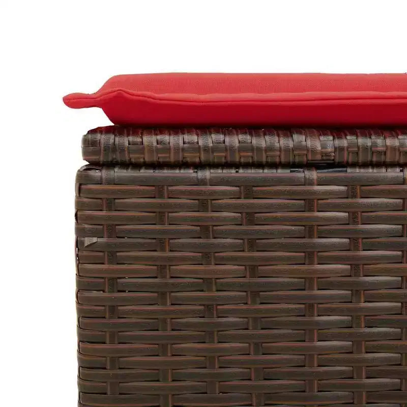 vidaXL Juego de sofá de jardín con cojines, taburetes de exterior, 2 piezas, ratán sintético y acacia