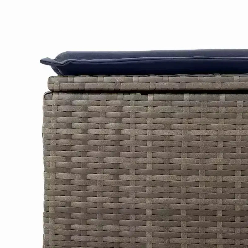vidaXL Juego de sofá de jardín con cojines, taburetes de exterior, 2 piezas, ratán sintético y acacia