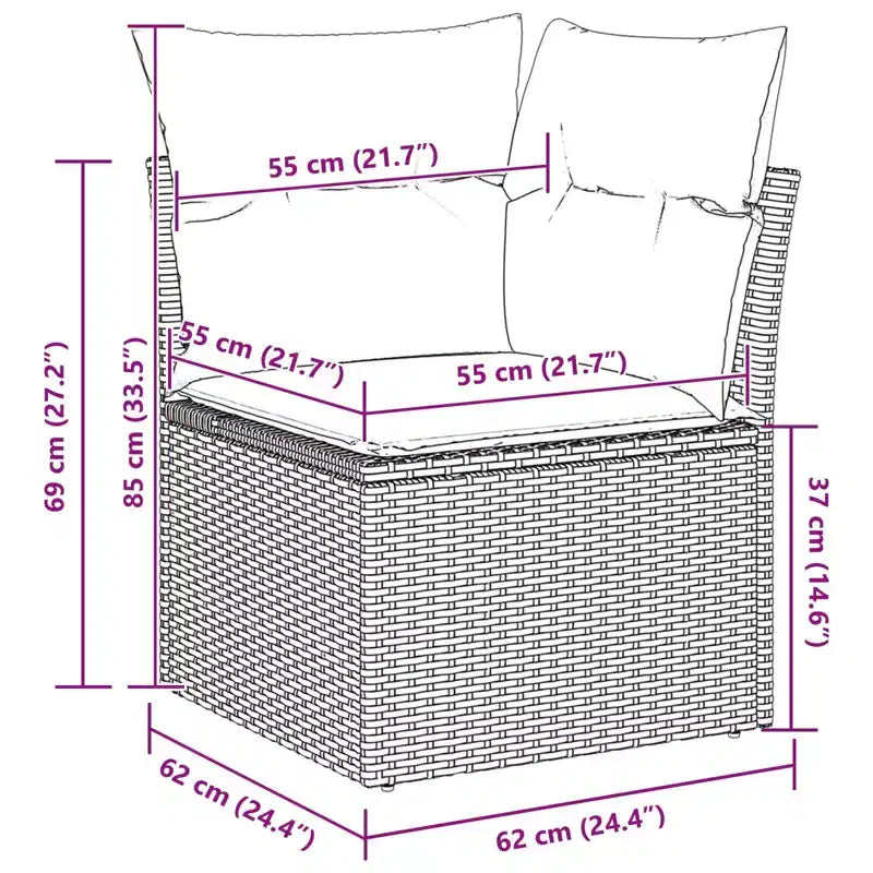 vidaXL Ensemble de canapés de jardin 8 pcs Résine tressée
