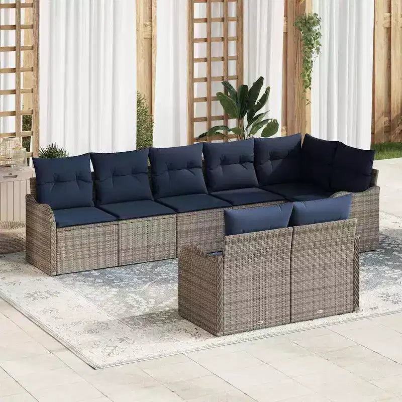 vidaXL Ensemble de canapés de jardin 8 pcs Résine tressée