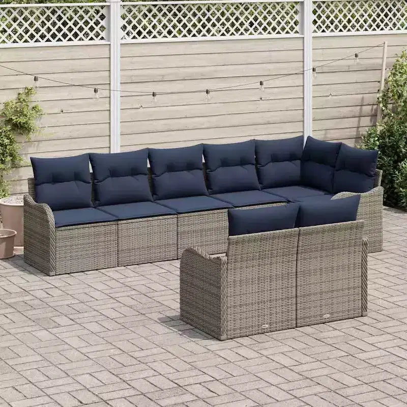 vidaXL Ensemble de canapés de jardin 8 pcs Résine tressée