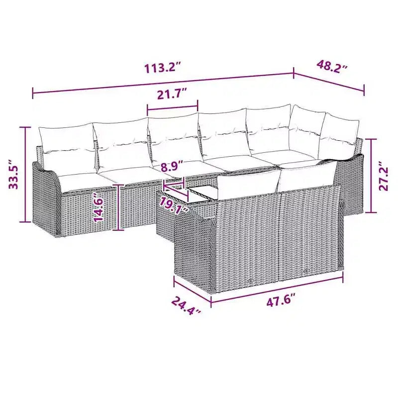 vidaXL Ensemble de canapés de jardin 8 pcs Résine tressée
