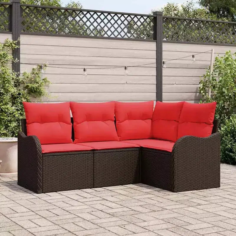 vidaXL Set de Sofás de Jardín 4 Piezas Ratán Sintético