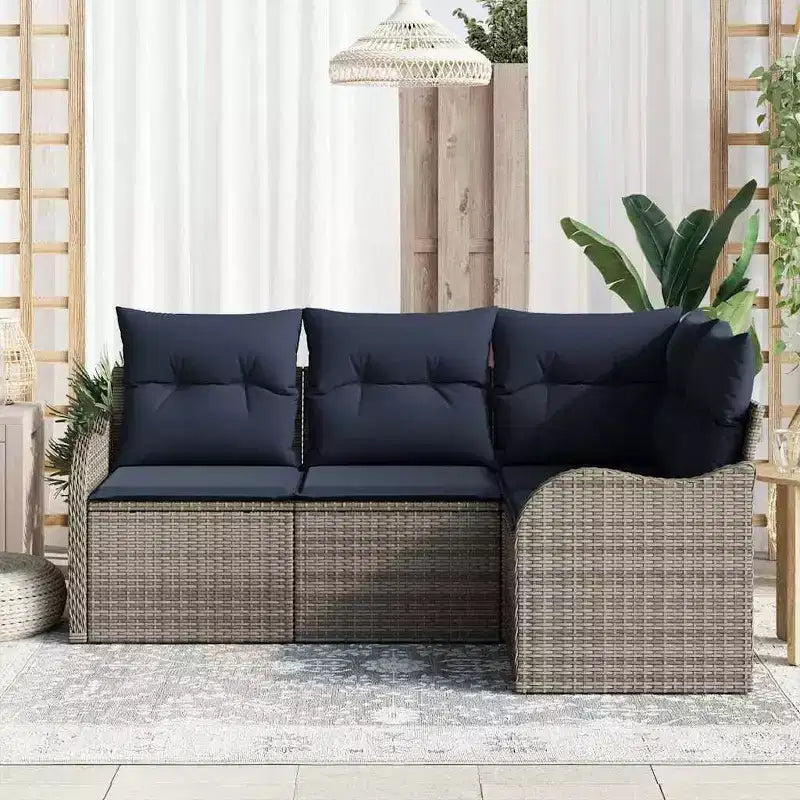 vidaXL Set de Sofás de Jardín 4 Piezas Ratán Sintético