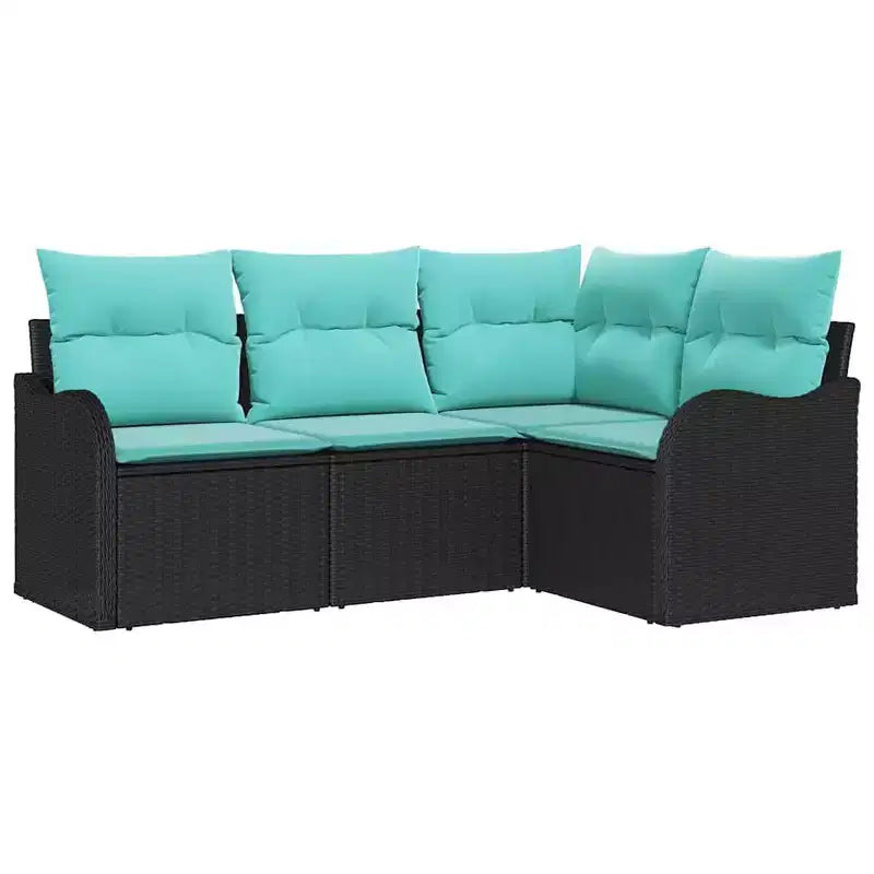 vidaXL Garden Sofa Set 4 pcs Poly Rattan