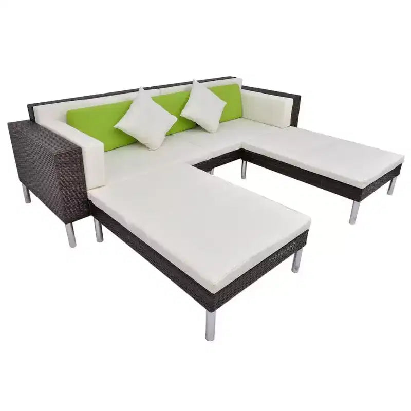 vidaXL Juego de muebles de patio 4 piezas Juego de conversación con cojines Ratán sintético