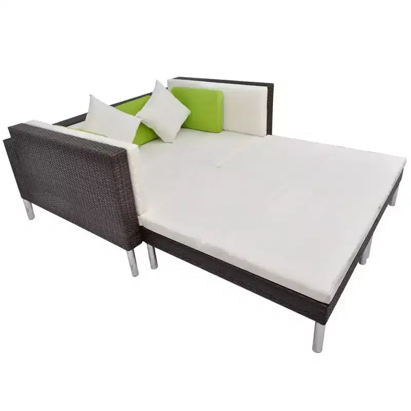 vidaXL Juego de muebles de patio 4 piezas Juego de conversación con cojines Ratán sintético