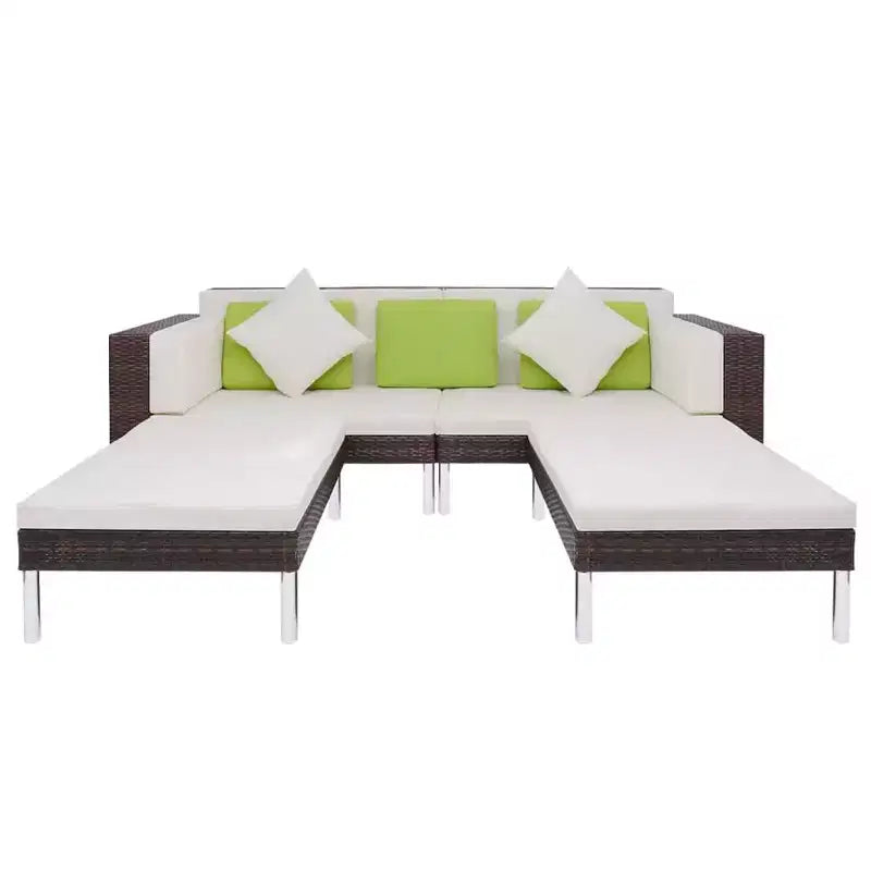 vidaXL Juego de muebles de patio 4 piezas Juego de conversación con cojines Ratán sintético