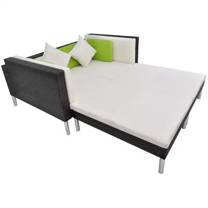 vidaXL Juego de muebles de patio 4 piezas Juego de conversación con cojines Ratán sintético