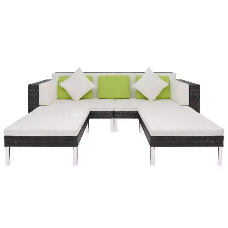 vidaXL Juego de muebles de patio 4 piezas Juego de conversación con cojines Ratán sintético