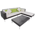 vidaXL Juego de muebles de patio 4 piezas Juego de conversación con cojines Ratán sintético