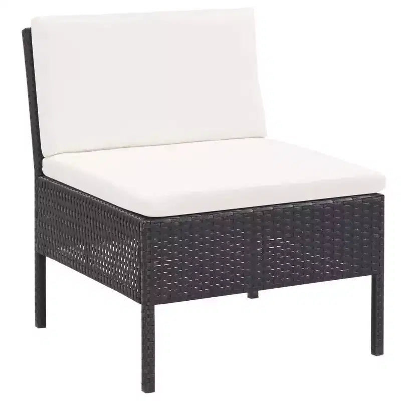 vidaXL Conjunto de muebles de patio 3 piezas de sofá para exterior con reposapiés ratán sintético