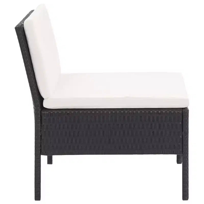 vidaXL Conjunto de muebles de patio 3 piezas de sofá para exterior con reposapiés ratán sintético