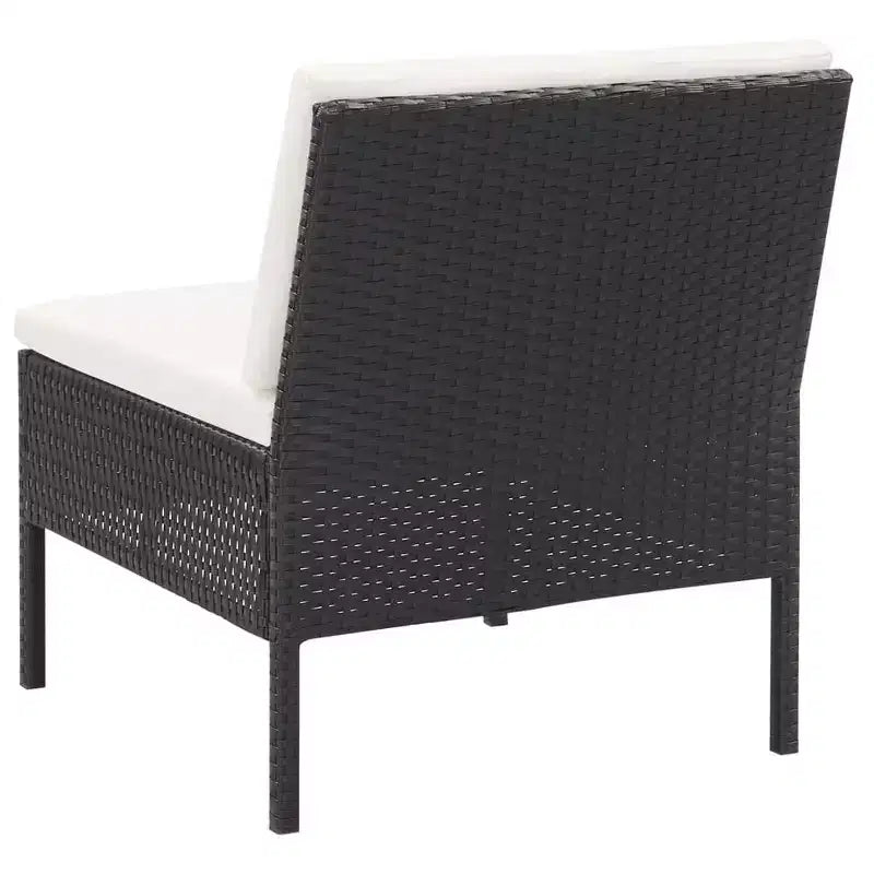 vidaXL Conjunto de muebles de patio 3 piezas de sofá para exterior con reposapiés ratán sintético