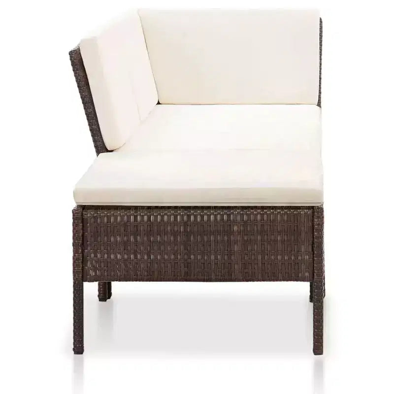vidaXL Conjunto de muebles de patio 3 piezas de sofá para exterior con reposapiés ratán sintético