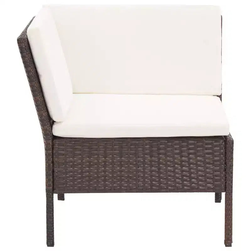 vidaXL Conjunto de muebles de patio 3 piezas de sofá para exterior con reposapiés ratán sintético