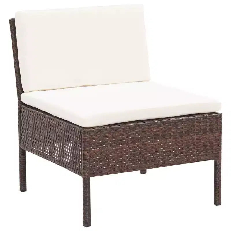 vidaXL Conjunto de muebles de patio 3 piezas de sofá para exterior con reposapiés ratán sintético