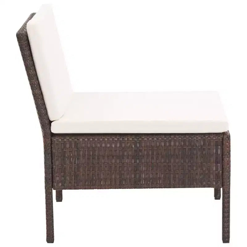 vidaXL Conjunto de muebles de patio 3 piezas de sofá para exterior con reposapiés ratán sintético