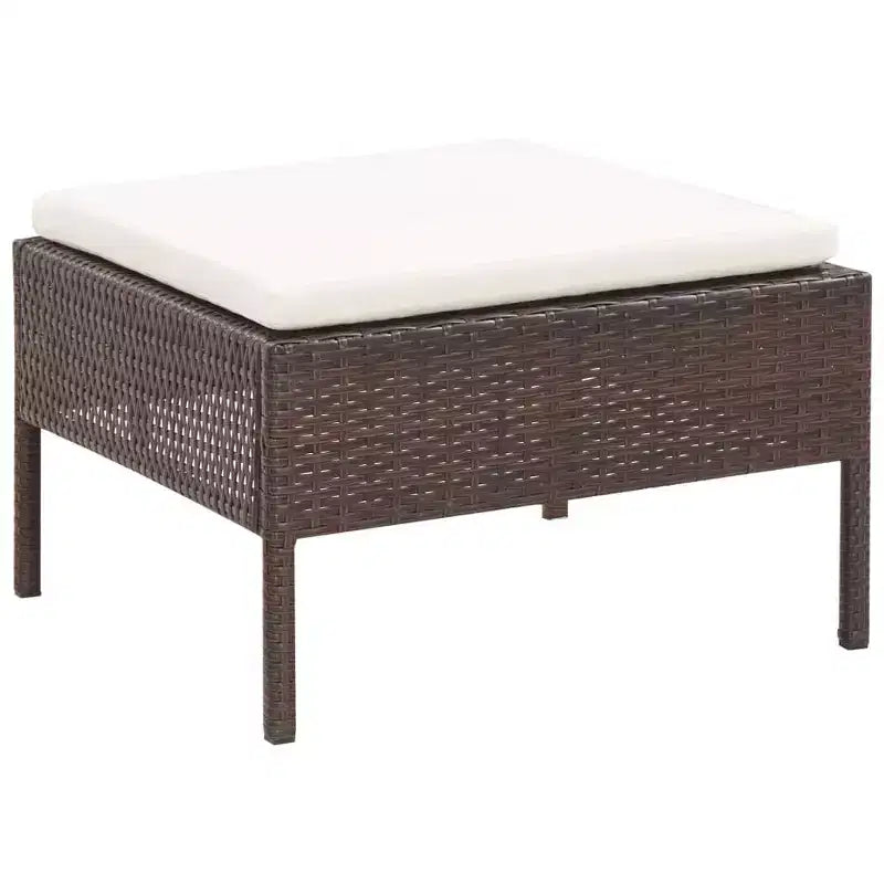 vidaXL Conjunto de muebles de patio 3 piezas de sofá para exterior con reposapiés ratán sintético
