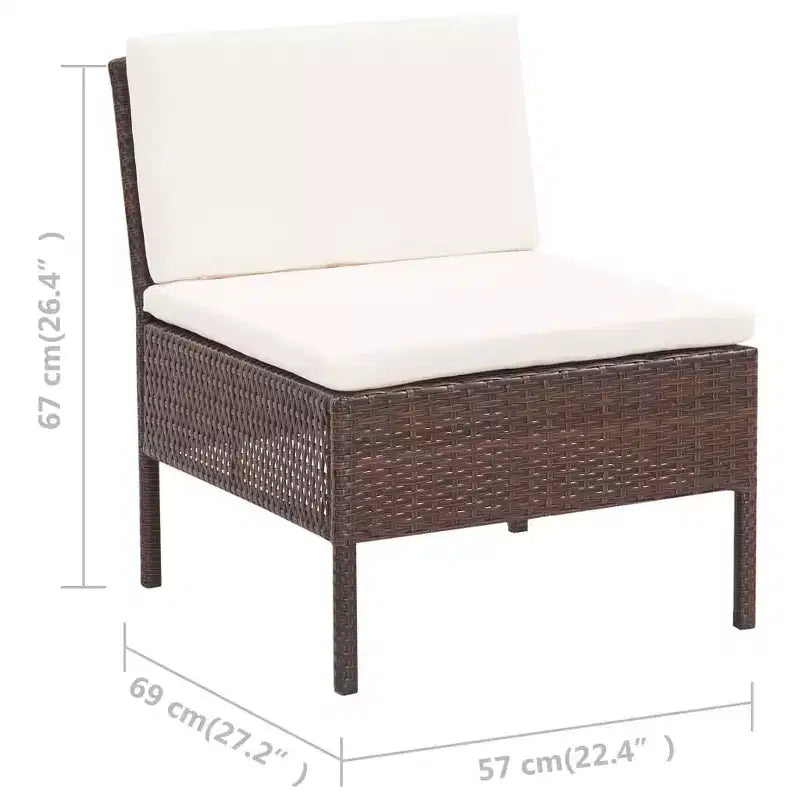 vidaXL Conjunto de muebles de patio 3 piezas de sofá para exterior con reposapiés ratán sintético