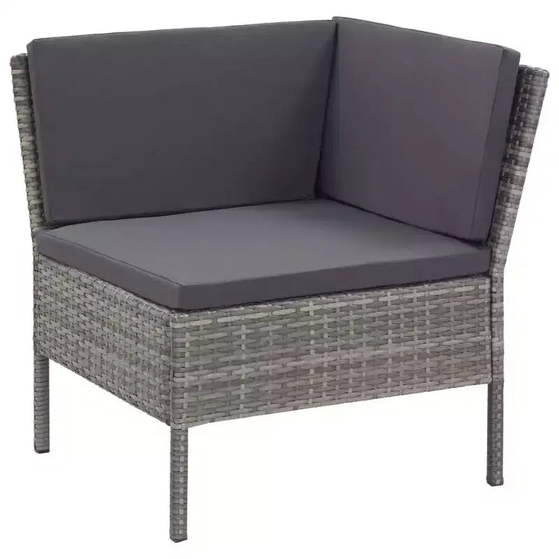vidaXL Conjunto de muebles de patio 3 piezas de sofá para exterior con reposapiés ratán sintético