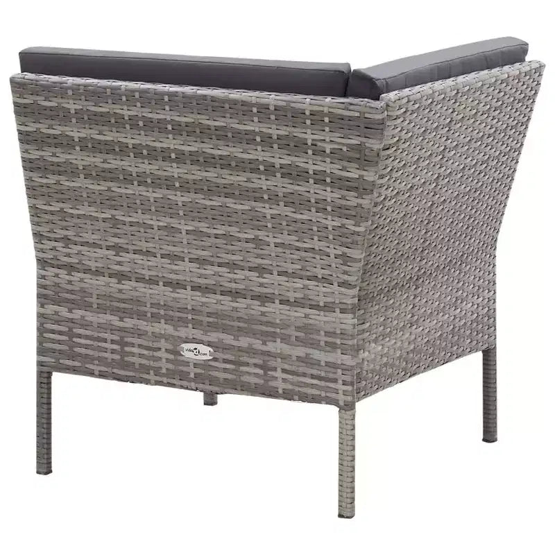 vidaXL Conjunto de muebles de patio 3 piezas de sofá para exterior con reposapiés ratán sintético