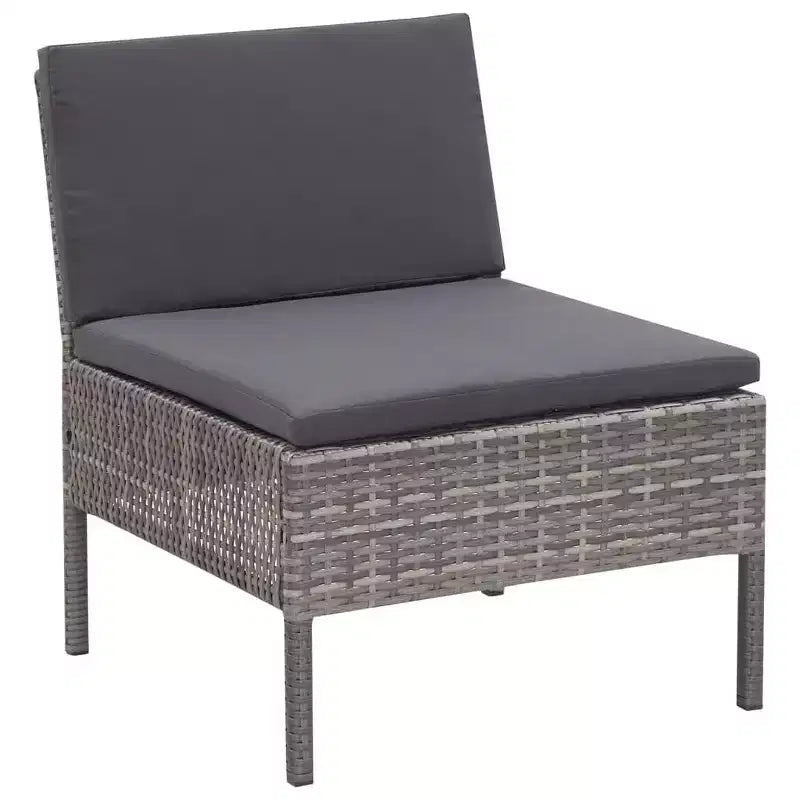 vidaXL Conjunto de muebles de patio 3 piezas de sofá para exterior con reposapiés ratán sintético