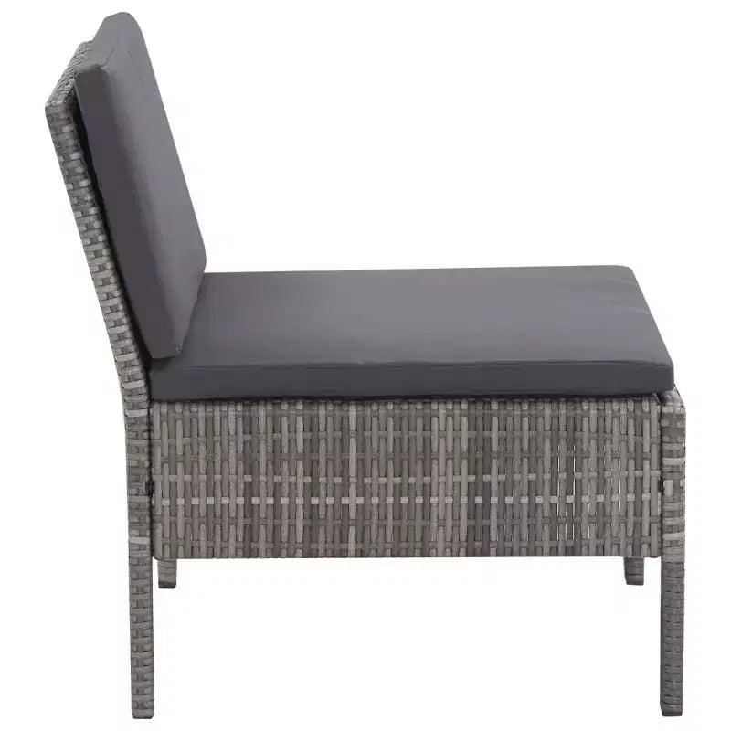 vidaXL Conjunto de muebles de patio 3 piezas de sofá para exterior con reposapiés ratán sintético