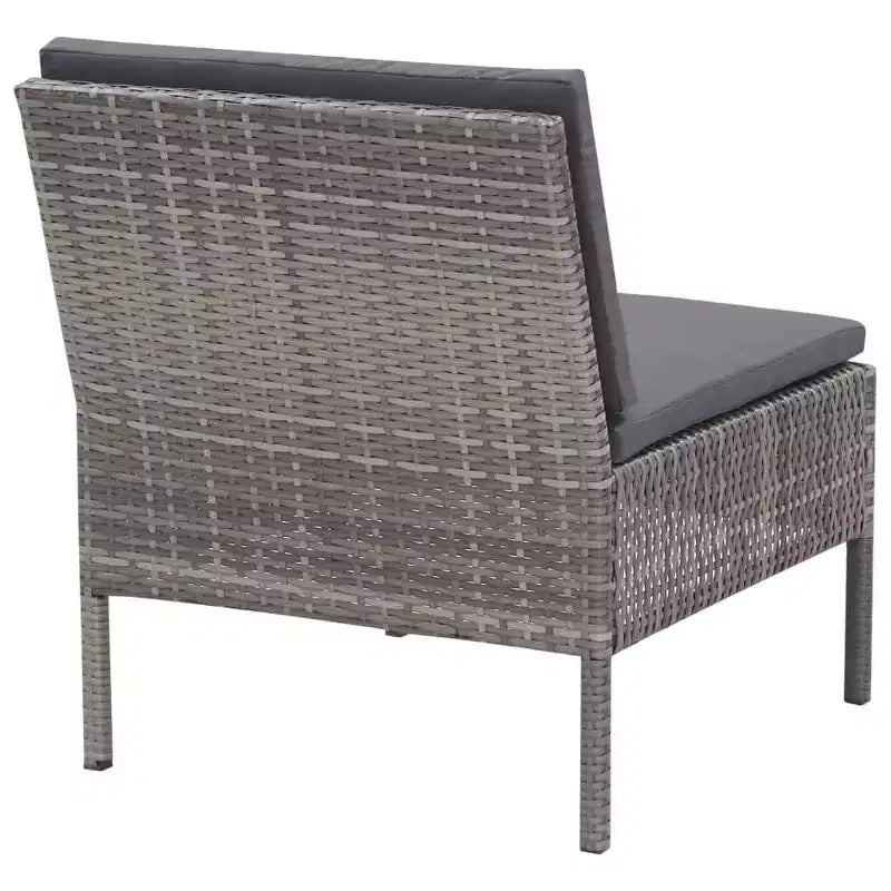 vidaXL Conjunto de muebles de patio 3 piezas de sofá para exterior con reposapiés ratán sintético