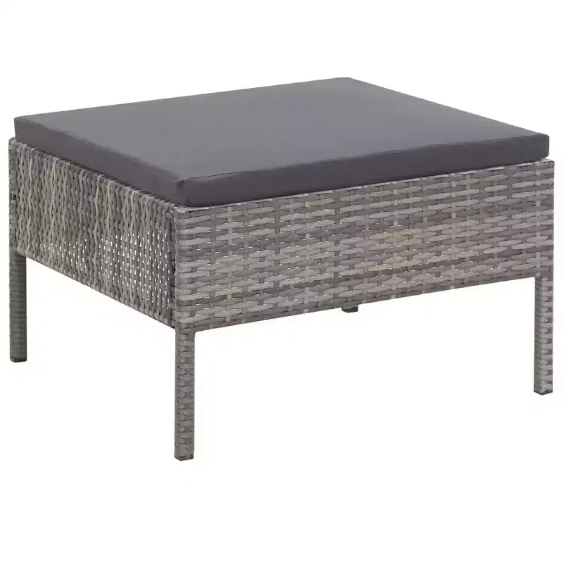 vidaXL Conjunto de muebles de patio 3 piezas de sofá para exterior con reposapiés ratán sintético